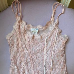 Free People Pink Lace Corset Cami Top S